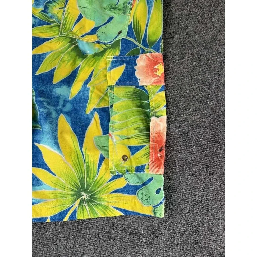 VINTAGE Polo Ralph Lauren Multi-Color Floral Paisley Cotton Cargo Shorts 36 RARE